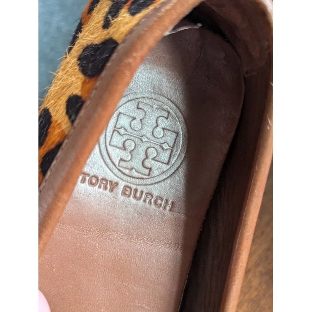 Tory Burch Shoe Leopard Calf Hair Kendrick Loafers Womens 7